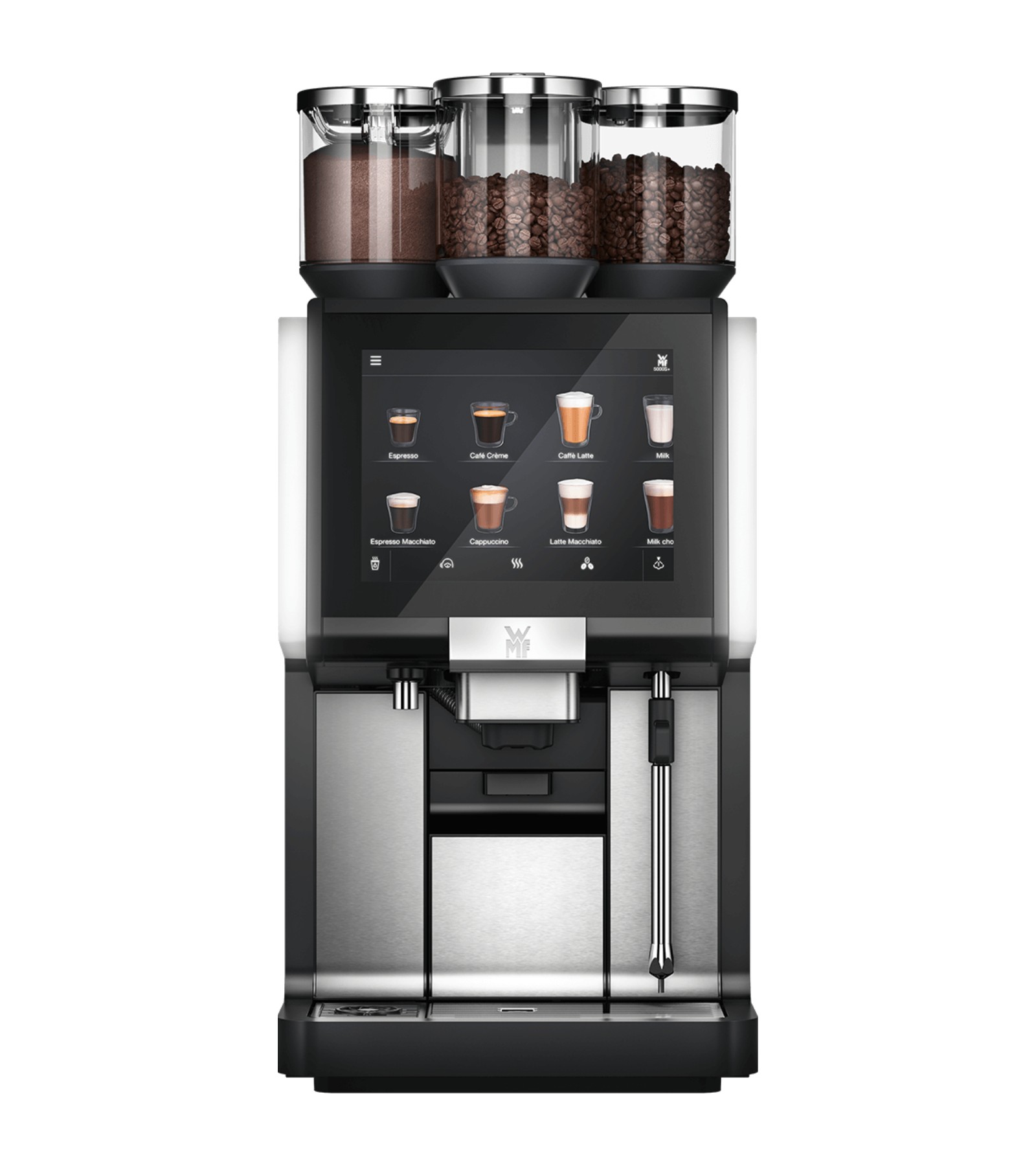 WMF 5000 S+ mit Festwasseranschluss, 2 Mühlen, Schokopulver und Dynamic Milk, 2-Milk Solution, 230 V WMF 5000 S+ mit Festwasseranschluss, 2 Mühlen, Schokopulver und Dynamic Milk, 2-Milk Solution, 230 V kaufen, leasen oder mieten