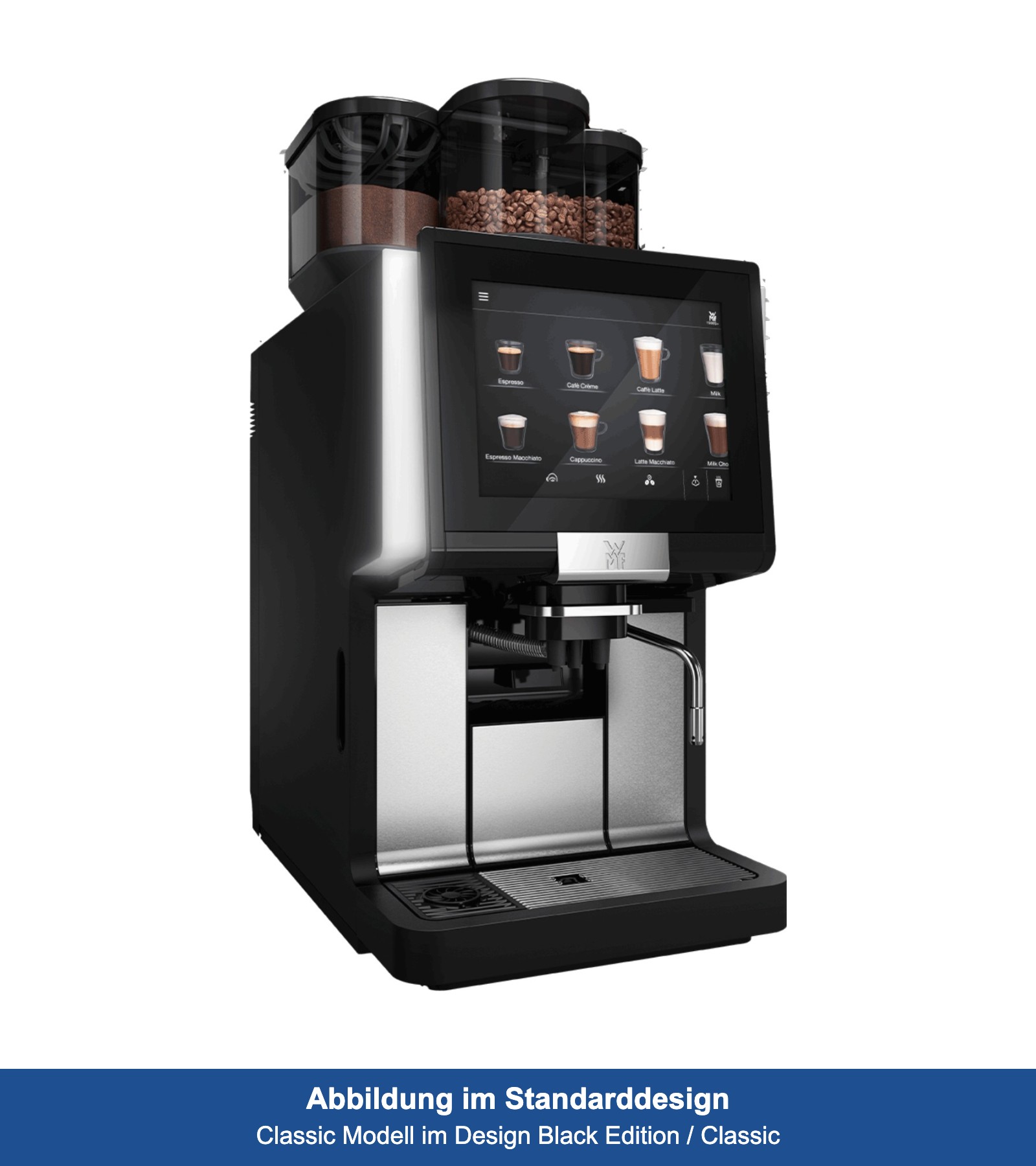 WMF 1500 S+ Classic mit Festwasseranschluss, 2 Mühlen und Doppelpulverdosierer, ohne Milchsystem WMF 1500 S+ Classic mit Festwasseranschluss, 2 Mühlen und Doppelpulverdosierer, ohne Milchsystem kaufen, leasen oder mieten